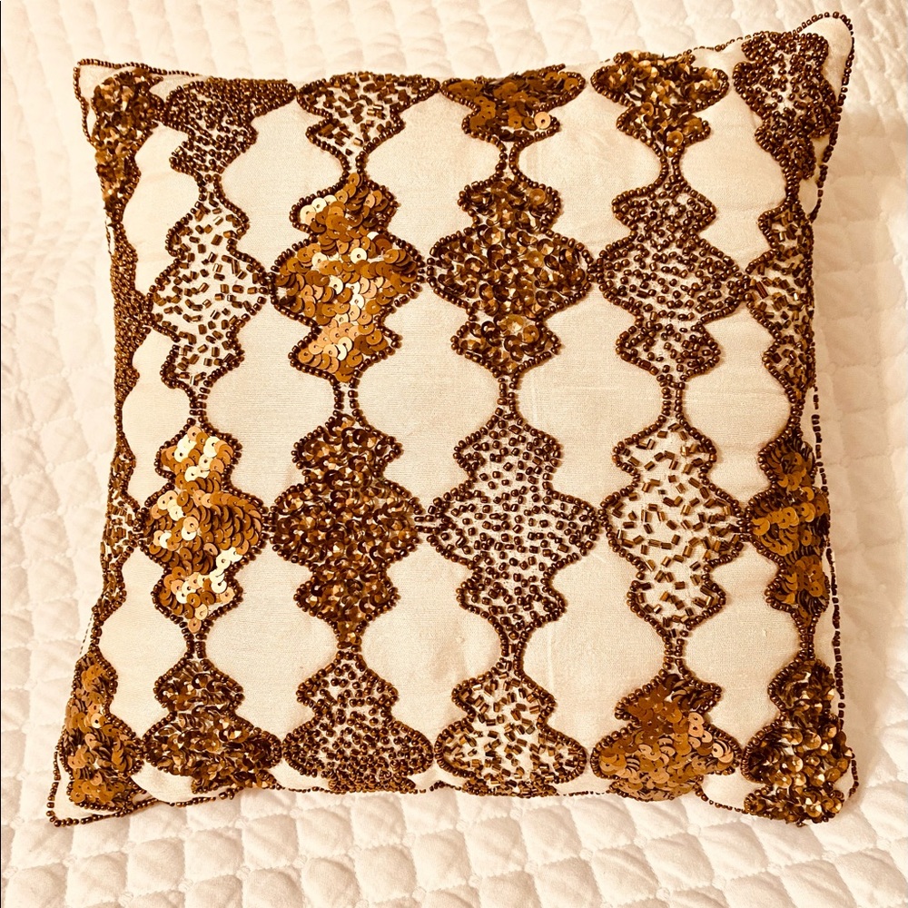 Beaded|accent |decorative pillow|